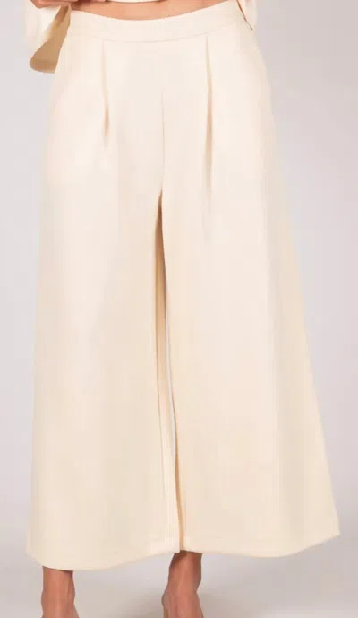 Collective Modal Wide Leg Culotte Pants In Eggshell In Neutral