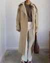 Collective Oversized Cotton Trench Coat In Khaki