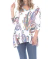 Collective Rack Paisley Print Flare Top With Pocket In Multicolor In Multi