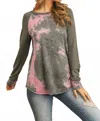 Collective Rack Tie Dye Raglan Top In Pink In Pink
