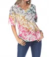 Collective Rack Tie Dye Top In Olive/mustard In Multi