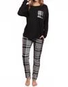 Collective Rack Top & Plaid Jogger Set In Blue In Blue