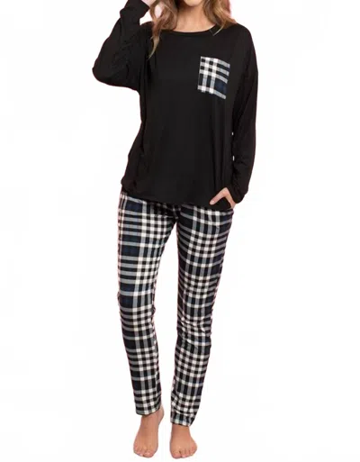 Collective Rack Top & Plaid Jogger Set In Blue