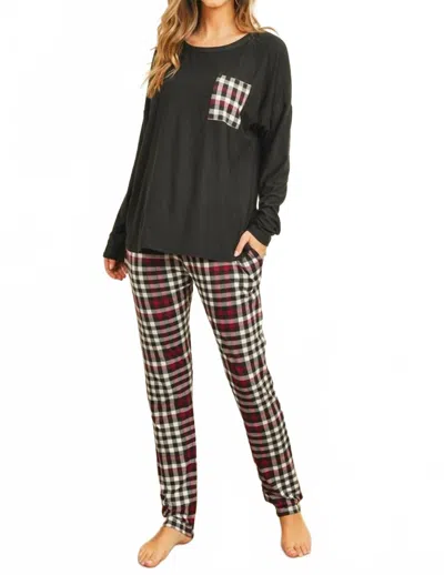 Collective Rack Top & Plaid Jogger Set In Red In Multi
