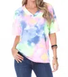 Collective Rack V-neck Top In Blue/pink In Multi