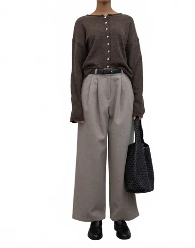 Collective Tailored Wool Blend Wide Leg Pants In Beige In Multi