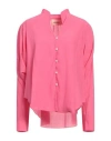 Collectors Club Woman Shirt Fuchsia Size 8 Viscose, Polyamide In Pink