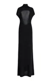 Colleen Allen Backless Seeveless Jersey Dress In Black