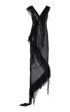Colleen Allen Bias Ruffle Chiffon Dress In Black