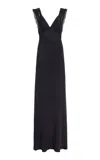 Colleen Allen Bias Silk Twill Dress In Black