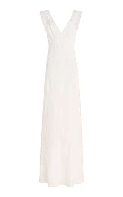 Colleen Allen Bias Silk Twill Dress In White