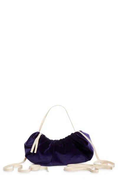 Colleen Allen Bustle Cotton Velvet Bag In Blue