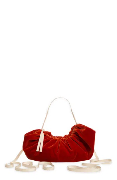 Colleen Allen Bustle Cotton Velvet Bag In Red