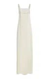 Colleen Allen Column Silk And Lace Dress In White