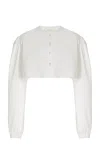 Colleen Allen Cotton Cropped Top In White