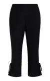 Colleen Allen Cotton Wool Stretch Capri In Black