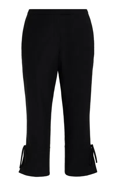 Colleen Allen Cotton Wool Stretch Capri In Black
