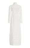 Colleen Allen Crushed Pleat Cotton Dress In White