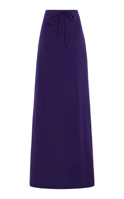 Colleen Allen Drawstring Jersey Cotton Skirt In Purple