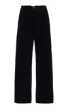 Colleen Allen Drawstring Velvet Pant In Black