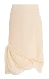 Colleen Allen Exclusive Draped Silk Maxi Skirt In Neutral