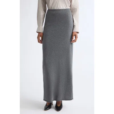 Colleen Allen Extrafine Merino Wool Maxi Skirt In Gray