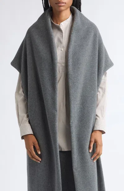 Colleen Allen Fleece Cape Coat In Gray