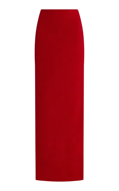Colleen Allen Fleece Maxi Skirt In Red