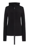 Colleen Allen Hook And Eye Cotton Hoodie In Black