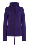 Colleen Allen Hook And Eye Cotton Hoodie In Purple