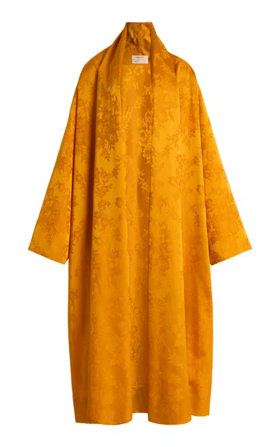 Colleen Allen Jaquard Silk Cloak In Orange