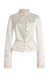 Colleen Allen Keyhole Duchesse Silk Jacket In Neutral