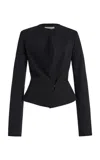 Colleen Allen Keyhole Wool Jacket In Black