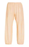 Colleen Allen Layered Stretch-tulle Capri Pants In Orange