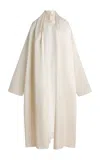 Colleen Allen Midi Duchesse Silk Cloak In White