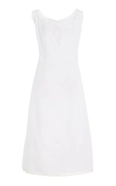 Colleen Allen Off-the-shoulder Silk Cotton Voile Dress In White