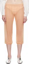 Colleen Allen Orange Stretch Tulle Sleep Capri Trousers In Peach