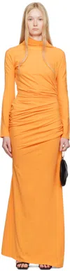 Colleen Allen Orange Twist Maxi Dress In Flaming June