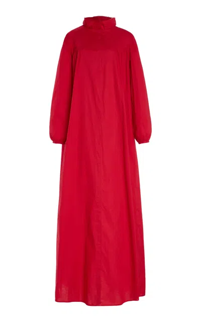 Colleen Allen Pullover House Cotton Dress In Red