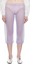 Colleen Allen Purple Stretch Tulle Sleep Capri Trousers In Lavender