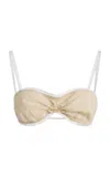 Colleen Allen Ruched Tulle Bralette In Neutral