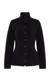 Colleen Allen Shaped Fleece Jacket In Black