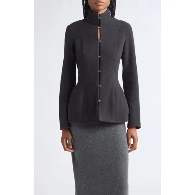 Colleen Allen Shaped Victorian Fleece Jacket In Black