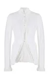 Colleen Allen Shrunken Jersey Cotton Jacket In White