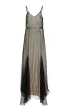 Colleen Allen Silk-blend Godet Dress In Black,white
