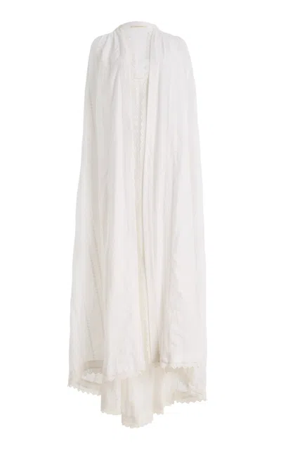 Colleen Allen Silk Cotton Voile Cloak In White