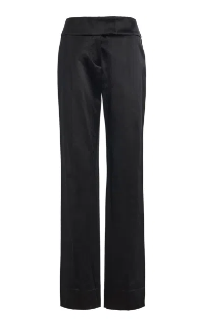 Colleen Allen Silk Duchesse Tuxedo Pants In Black