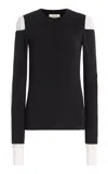 Colleen Allen Slash Cotton Top In Black,white