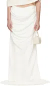 Colleen Allen Ssense Exclusive Bridal Capsule Silk Bustle Maxi Skirt In Ivory