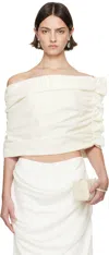 Colleen Allen Ssense Exclusive Bridal Capsule Velvet Shawl Top In Ivory